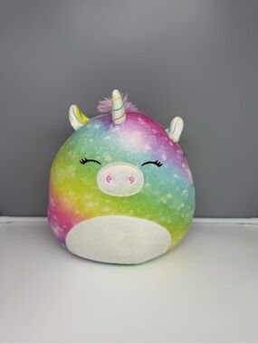 Squishmallows 11-inch Prim the Rainbow Unicorn plush toy. EUC
